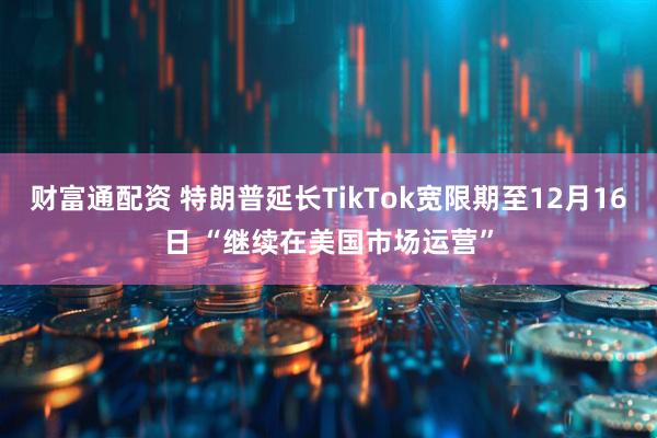 财富通配资 特朗普延长TikTok宽限期至12月16日 “继续在美国市场运营”
